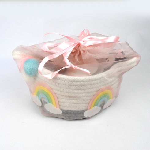 Baby Girl Gift Hamper Basket - Little Rainbows